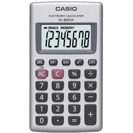 Calculadora de Bolso 8 Dígitos Casio HL-820VA-S4-DP Menor preço em Calculadora de Bolso 8 Dígitos Casio HL-820VA-S4-DP