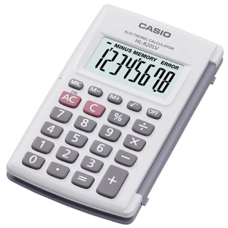 Calculadora de Bolso Casio 8 Dígitos HL820LV-WE - Branca Menor preço em Calculadora de Bolso Casio 8 Dígitos HL820LV-WE - Branca