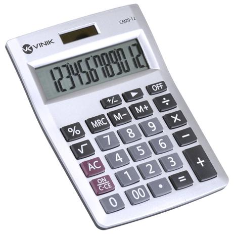 Calculadora de mesa 12 dígitos com alimentação solar ou a pilha - cm20 prata - 548 Menor preço em Calculadora de mesa 12 dígitos com alimentação solar ou a pilha - cm20 prata - 548