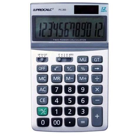 Calculadora De Mesa - 12 Digitos - Procalc PC263 Menor preço em Calculadora De Mesa - 12 Digitos - Procalc PC263
