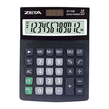 Calculadora De Mesa 12 Dígitos Zeta ZT738 Menor preço em Calculadora De Mesa 12 Dígitos Zeta ZT738