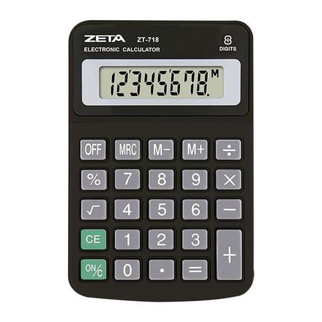 Calculadora De Mesa 8 Dígitos Zeta ZT718 Menor preço em Calculadora De Mesa 8 Dígitos Zeta ZT718