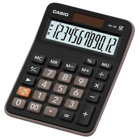 Calculadora de Mesa Casio MX-12B Preta Menor preço em Calculadora de Mesa Casio MX-12B Preta