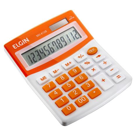Calculadora De Mesa Elgin MV4128 Visor LCD 12 Dígitos Laranja Menor preço em Calculadora De Mesa Elgin MV4128 Visor LCD 12 Dígitos Laranja