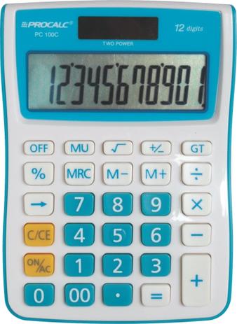 Calculadora de Mesa Procalc - PC100 BL Menor preço em Calculadora de Mesa Procalc - PC100 BL