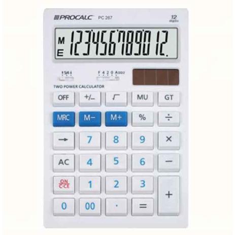 Calculadora de Mesa Procalc PC267 12 Dígitos Branca Básica Menor preço em Calculadora de Mesa Procalc PC267 12 Dígitos Branca Básica