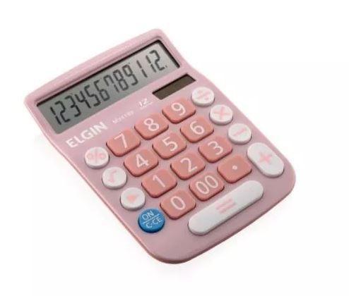 Calculadora de mesa solar rosa mv4130 elgin Menor preço em Calculadora de mesa solar rosa mv4130 elgin