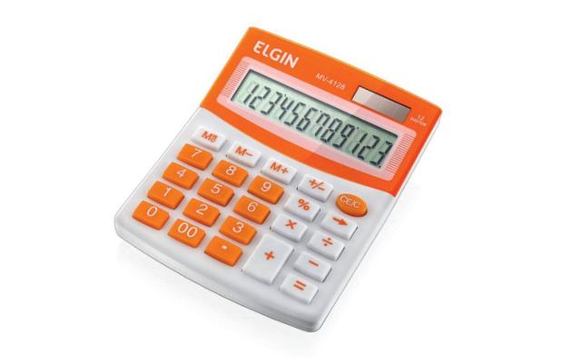 Calculadora de Mesa Visor MV4128 Laranja - Elgin Menor preço em Calculadora de Mesa Visor MV4128 Laranja - Elgin