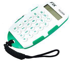 Calculadora eletrônica 8 dígitos de bolso com cordão colors 10x6,3x1,1cm - Fix Menor preço em Calculadora eletrônica 8 dígitos de bolso com cordão colors 10x6,3x1,1cm - Fix