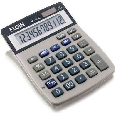 Calculadora Elgin de Mesa Eletrônica MV 4122 Cinza Menor preço em Calculadora Elgin de Mesa Eletrônica MV 4122 Cinza
