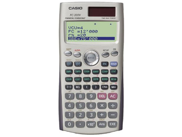 Calculadora Financeira Casio 12 Dígitos - FC-200V Dourada