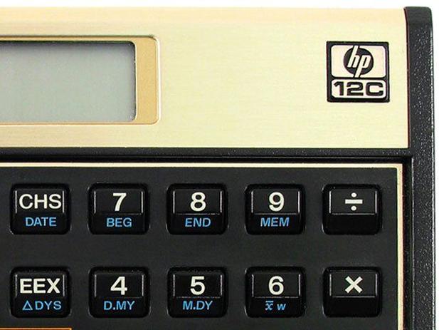 Calculadora Financeira HP 10 Dígitos 120 Funções - 12C GOLD BOX Preta