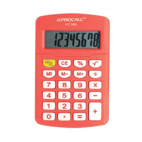 Calculadora Pessoal Procalc PC986-O 8 Digitos Laranja Menor preço em Calculadora Pessoal Procalc PC986-O 8 Digitos Laranja