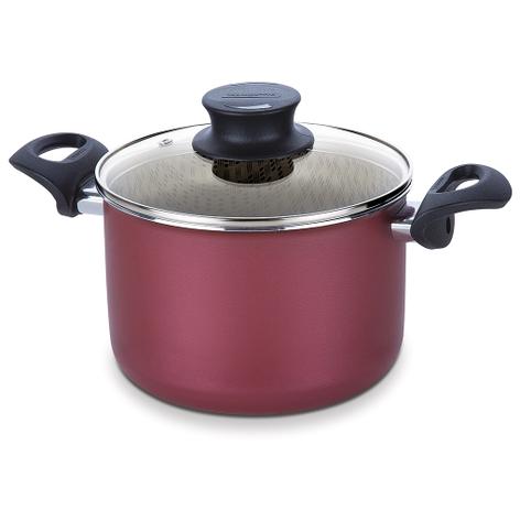 Caldeirão Antiaderente com Alças e Tampa de Vidro Paris Tramontina - Vermelho / 18 Cm / 3.0 Lt Menor preço em Caldeirão Antiaderente com Alças e Tampa de Vidro Paris Tramontina - Vermelho / 18 Cm / 3.0 Lt