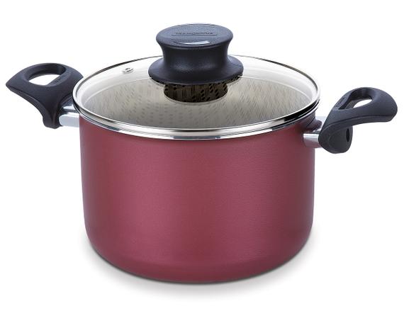 Caldeirão Antiaderente com Alças e Tampa de Vidro Paris Tramontina - Vermelho / 28 Cm / 12 Lt Menor preço em Caldeirão Antiaderente com Alças e Tampa de Vidro Paris Tramontina - Vermelho / 28 Cm / 12 Lt