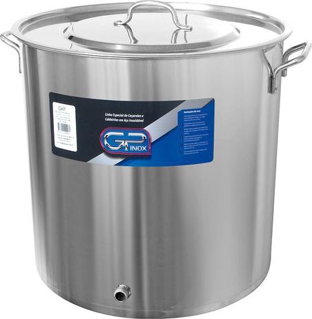 Caldeirão de Inox Nº45 68,4 Litros Com Niple Inox - Gp Inox Menor preço em Caldeirão de Inox Nº45 68,4 Litros Com Niple Inox - Gp Inox