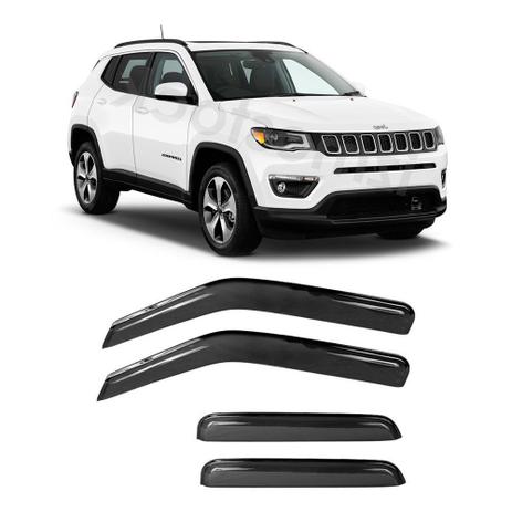 Calha de Chuva Acrilica Adesiva Jeep Compass 2017 4 Portas - Top mix Menor preço em Calha de Chuva Acrilica Adesiva Jeep Compass 2017 4 Portas - Top mix