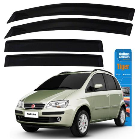 Calha de Chuva Acrílica Fumê para Fiat Idea 4 Portas 4 Peças - Tiger FT4446 Menor preço em Calha de Chuva Acrílica Fumê para Fiat Idea 4 Portas 4 Peças - Tiger FT4446