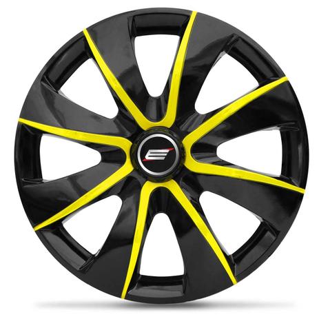 Calota Esportiva Prime Black Yellow Aro 13 Universal Encaixe Preto com Amarelo - Elitte é boa?