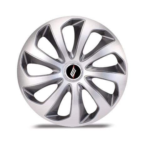 Calota Esportiva Velox Aro 15 Silver Graphite Encaixe Universal Unidade - Elitte Menor preço em Calota Esportiva Velox Aro 15 Silver Graphite Encaixe Universal Unidade - Elitte