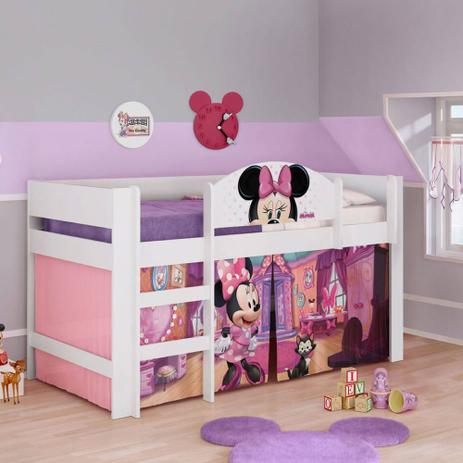 Cama Alta Infantil Minnie Disney Play com Cortina - Pura Magia Menor preço em Cama Alta Infantil Minnie Disney Play com Cortina - Pura Magia