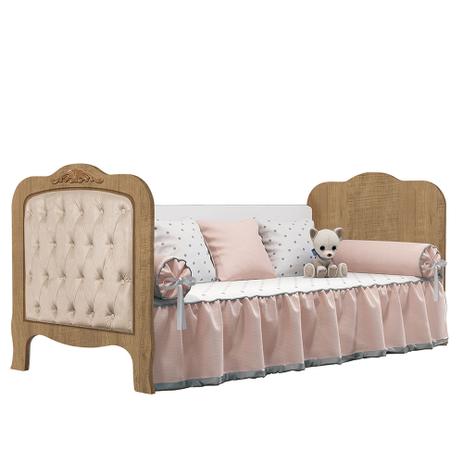 Cama Babá Imperial New Amêndoa e Branco Com Capitonê Bege - Potente móveis Menor preço em Cama Babá Imperial New Amêndoa e Branco Com Capitonê Bege - Potente móveis