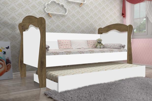 Cama Babá Nicole Jequitibá e Branco com Cama Auxiliar - Ja móveis Menor preço em Cama Babá Nicole Jequitibá e Branco com Cama Auxiliar - Ja móveis