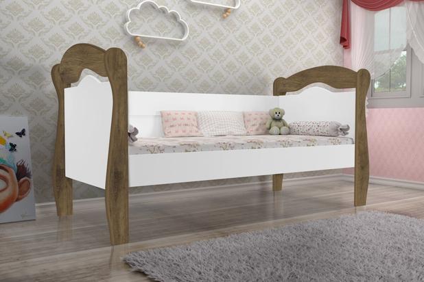 Cama Babá Nicole Jequitibá e Branco - Ja móveis Menor preço em Cama Babá Nicole Jequitibá e Branco - Ja móveis