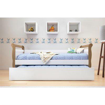 Cama Babá Solteirão Júlia Amadeirado-Rústico Carolina Baby Menor preço em Cama Babá Solteirão Júlia Amadeirado-Rústico Carolina Baby