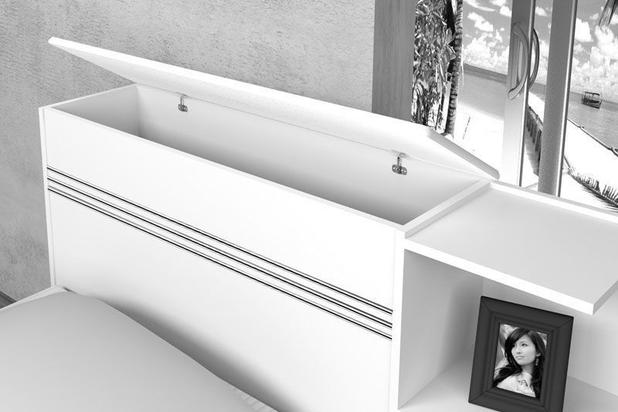 Cama Baú Jade Solteiro com Auxiliar Branco com Lilás - JeA Móveis - Ja Móveis Menor preço em Cama Baú Jade Solteiro com Auxiliar Branco com Lilás - JeA Móveis - Ja Móveis