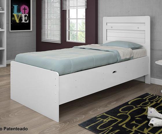 Cama baú larissa branco - Framar Menor preço em Cama baú larissa branco - Framar