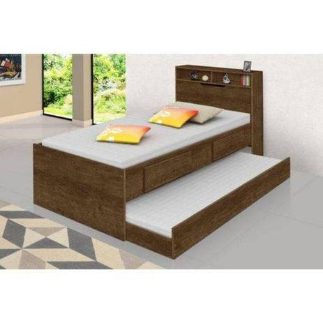 Cama Bibox Ayla Solteiro 96 cm Marrom - Divaloto Móveis Menor preço em Cama Bibox Ayla Solteiro 96 cm Marrom - Divaloto Móveis