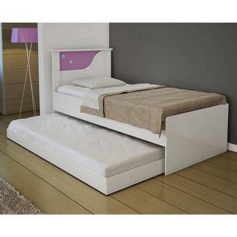 Cama Bibox Bianca Ii Branco/Lilas - Cimol Menor preço em Cama Bibox Bianca Ii Branco/Lilas - Cimol