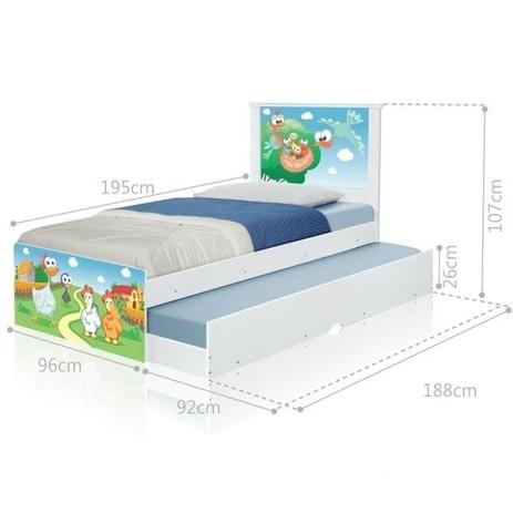 Cama Bibox Juvenil Adesivada Fazendinha com Colchões - Tebarrot Menor preço em Cama Bibox Juvenil Adesivada Fazendinha com Colchões - Tebarrot