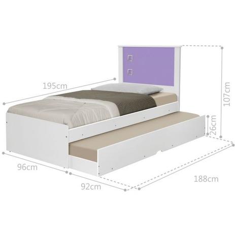 Cama Bibox Solteiro Barcelona - Branco e Lilás - Tebarrot é boa?