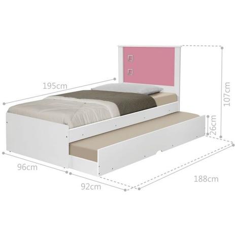 Cama Bibox Solteiro Barcelona - Branco e Rosa - Tebarrot é boa?