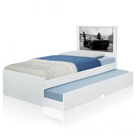 Cama Bibox Solteiro Carro Super Fast com Colchões - Tebarrot Menor preço em Cama Bibox Solteiro Carro Super Fast com Colchões - Tebarrot