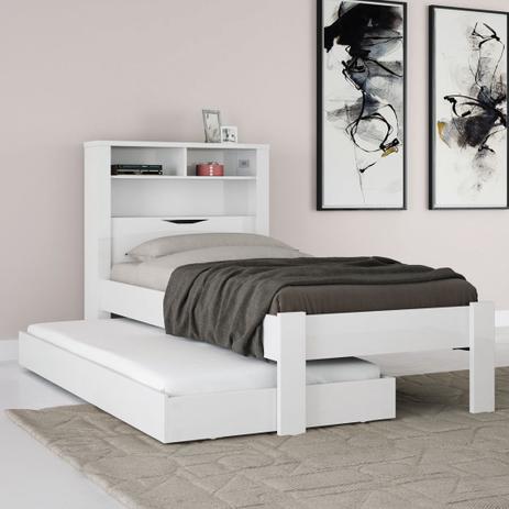 Cama Bicama Quarto Solteiro Invicta Com Bau e Auxiliar - Santos andira Menor preço em Cama Bicama Quarto Solteiro Invicta Com Bau e Auxiliar - Santos andira