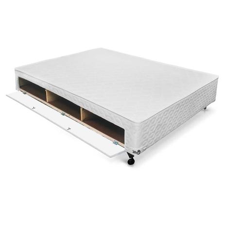 Cama Box Base Castor Closet Poli Tecido White Casal 128 Menor preço em Cama Box Base Castor Closet Poli Tecido White Casal 128