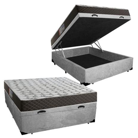 Cama Box Baú Casal Colchão Mola Bonnel Belos Sonhos + Box Suede 61x138x188 Menor preço em Cama Box Baú Casal Colchão Mola Bonnel Belos Sonhos + Box Suede 61x138x188