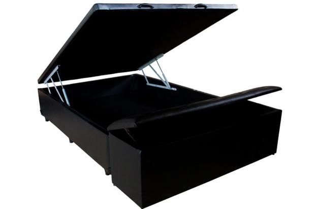 Cama Box Baú Casal Preta Com Puff Baú Calçadeira - Brasil colchões Menor preço em Cama Box Baú Casal Preta Com Puff Baú Calçadeira - Brasil colchões