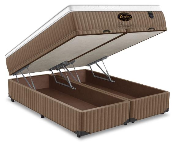 Cama Box Bau + Colchao President Antialergico Molas Ensacadas King Star - KING STAR COLCHÕES Menor preço em Cama Box Bau + Colchao President Antialergico Molas Ensacadas King Star - KING STAR COLCHÕES
