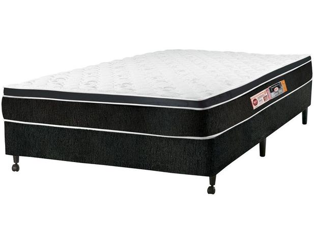 Cama Box (Box + Colchão) Casal Espuma D33 - 138x188cm - Castor Black & White Aria 3D