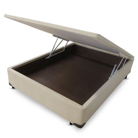 Cama Box CASAL ANTIGO Dabe Bau Pistão Suede Bege - 128x188 Menor preço em Cama Box CASAL ANTIGO Dabe Bau Pistão Suede Bege - 128x188