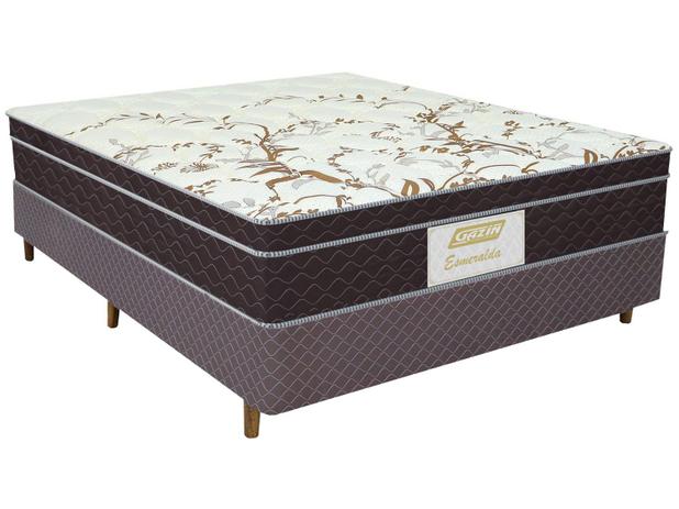 Cama Box Casal (Box + Colchão) Gazin - Mola Ensacada 63cm de Altura Esmeralda