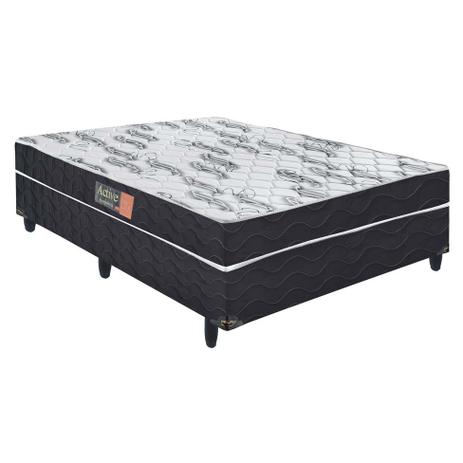 Cama Box Casal Conjugada Active Acoplado Branco e Preto - Pelmex Menor preço em Cama Box Casal Conjugada Active Acoplado Branco e Preto - Pelmex