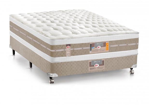 Cama Box + Colchão Casal Castor Mola Pocket Silver Star AIR com Box SI Double Face 128x188x74cm Menor preço em Cama Box + Colchão Casal Castor Mola Pocket Silver Star AIR com Box SI Double Face 128x188x74cm