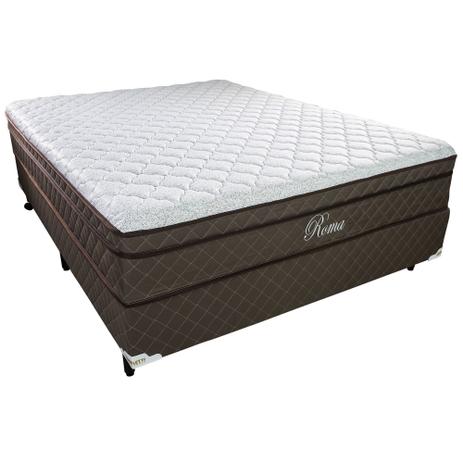 Cama Box + Colchão de Casal com Molas Ensacadas D-28 Roma (138x188x68)  Marrom - Rifletti Estofados - Cama Box Casal - Magazine Luiza