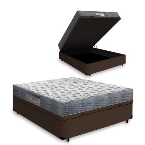 Cama Baú Bipartido Casal + Colchão Ortopédico D33 Sealed One Face | Master  Box
