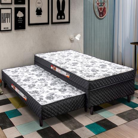 Menor preço em Cama Box Conjugado Solteiro 88 cm Split Box Com Cama Auxiliar 78 cm Split Bed - Simbal